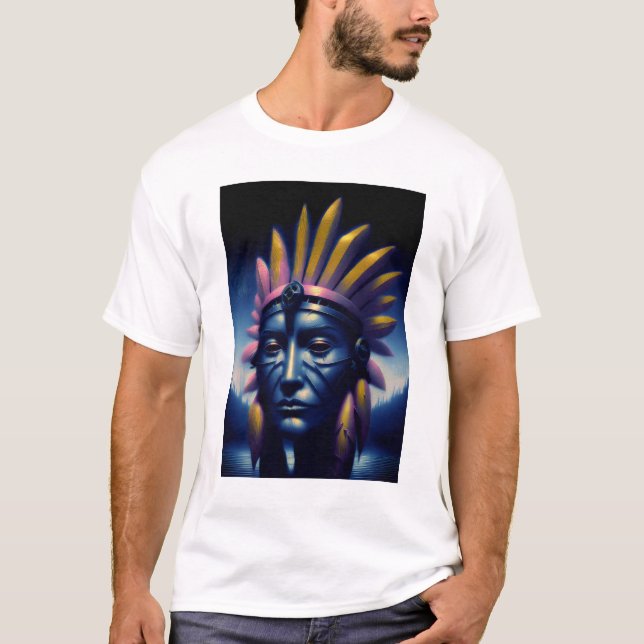 Camiseta Jefe Maya Con Colinas De Fondo (Anverso)