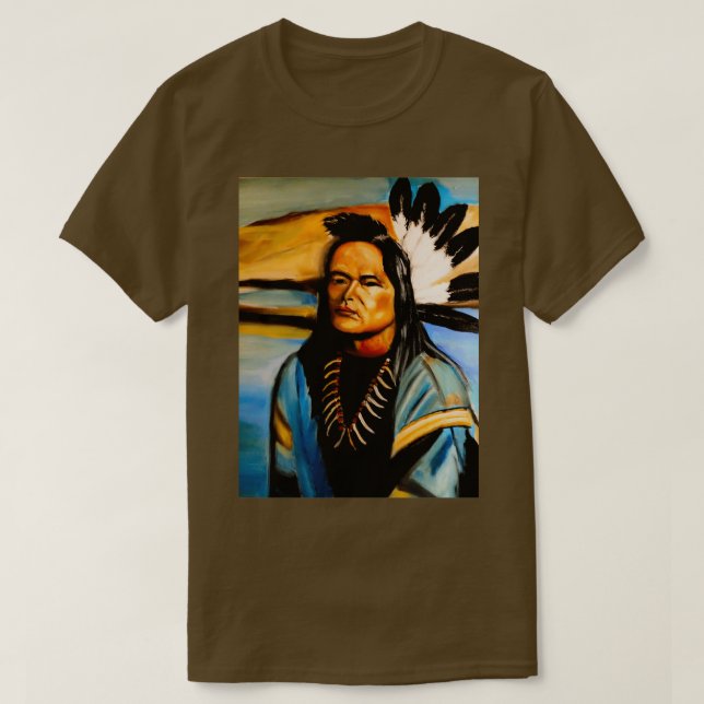 Camiseta Jefe nativo americano largo (Diseño del anverso)