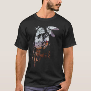 Camiseta Jefe nativo americano sentado con toro - tribus si