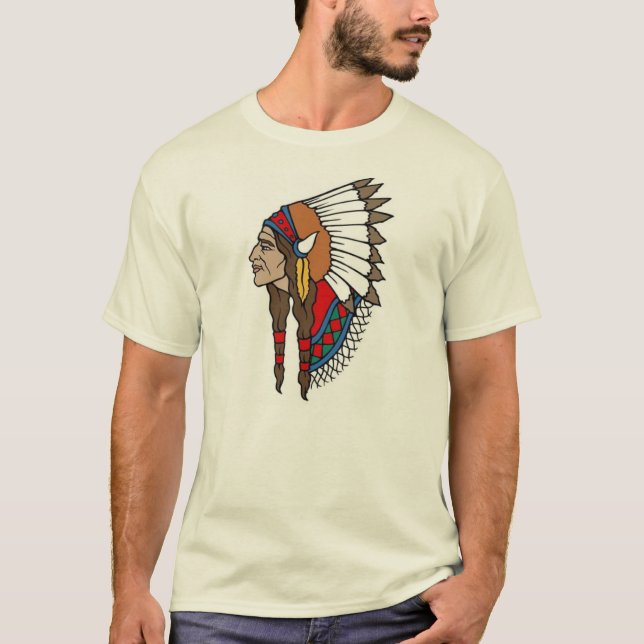 Camiseta Jefe nativo americano vintage (Anverso)
