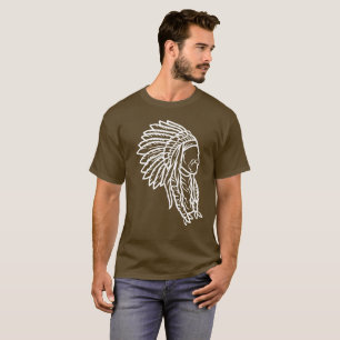 Camiseta Jefe nativo americano vintage Boho Apache indio