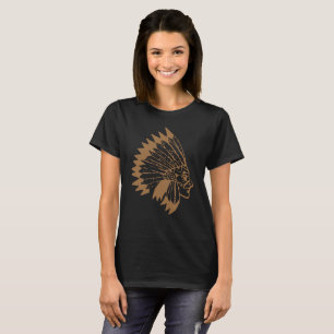 Camiseta Jefe Nativo Americano Vintage Boho Indio Apache