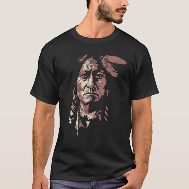 Camiseta jefe nativo de toros de guerra indio (Anverso)