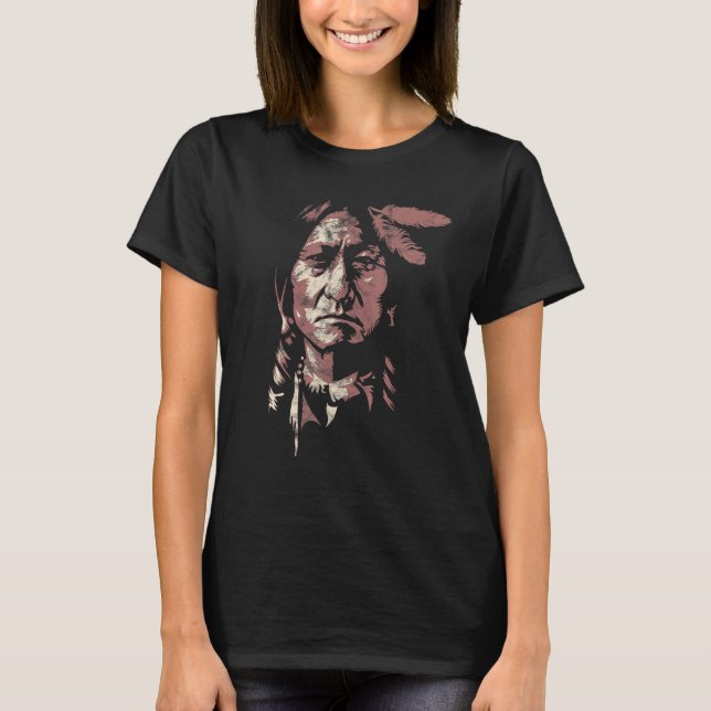 Camiseta jefe nativo de toros de guerra indio (Anverso)