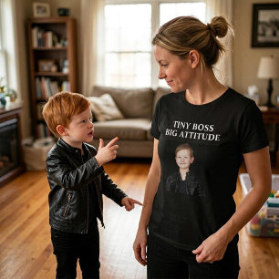 Camiseta Jefe pequeño, gran actitud Foto de niño personaliz