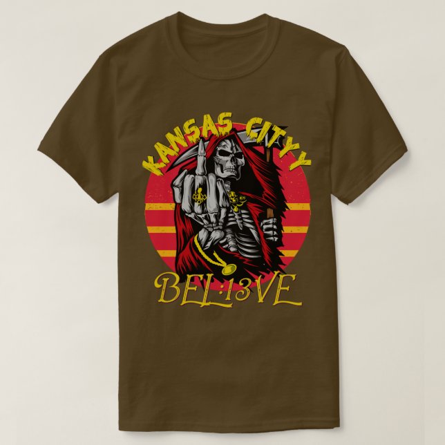 Camiseta Jefes de Kansas City Arrowhead Be the Grim Reaper  (Diseño del anverso)