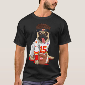 Camiseta Jefes de Kansas City Lindos divertidos Pug Patrick