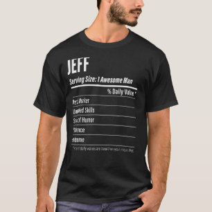 Camiseta Jeff Serving Size Nutrition Label Calories