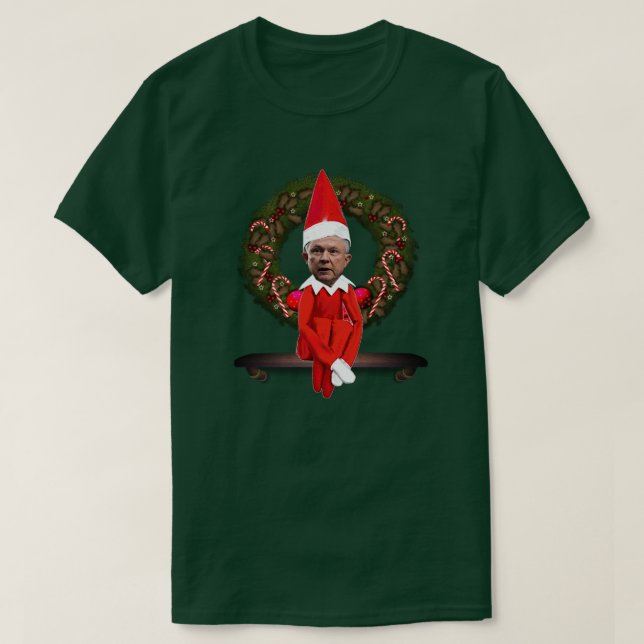 Camiseta Jeff Sessions como elfo Navidad (Diseño del anverso)
