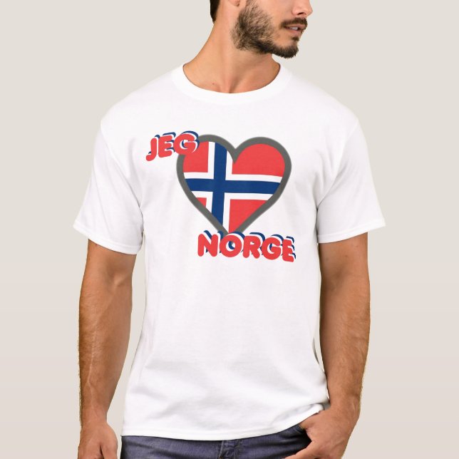 Camiseta Jeg Elsker Norge (amor Noruega de I) (Anverso)