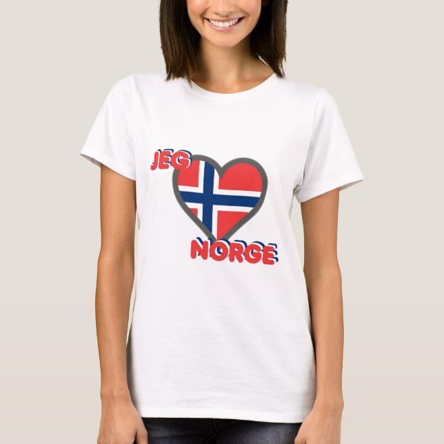 Camiseta Jeg Elsker Norge (amor Noruega de I) (Anverso)