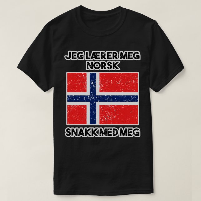 Camiseta Jeg Lrer Meg Norsk Learning Noruega (Diseño del anverso)