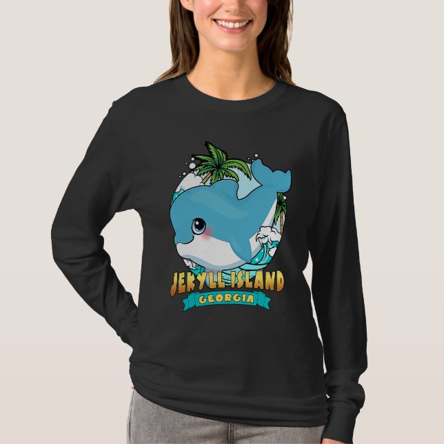 Camiseta JEKYLL ISLAND GEORGIA Cute Baby Dolphin Beach Souv (Anverso)