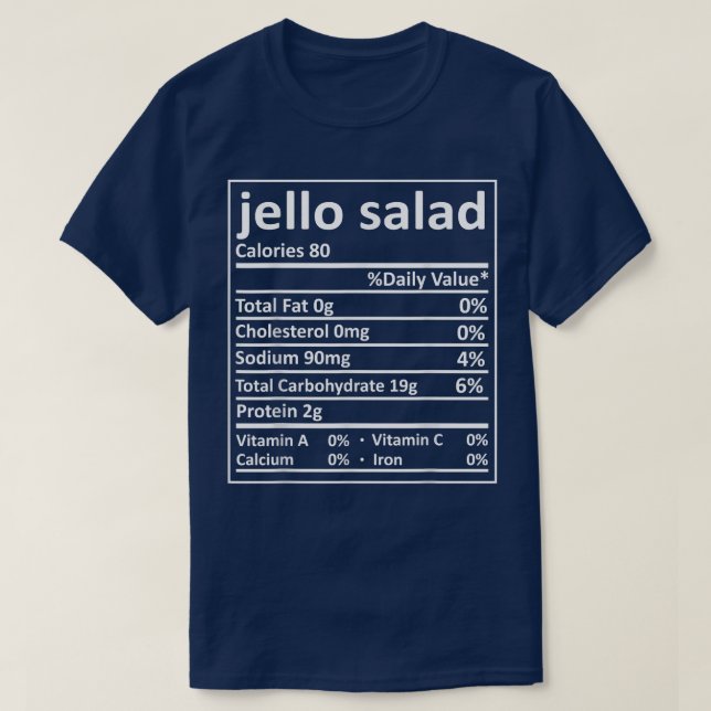 Camiseta Jello Salad Nutrición Acción de Gracias Facts Xmas (Diseño del anverso)