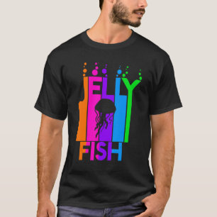 Camiseta Jelly Fish Animal Rainbow Bubble With Silhouette