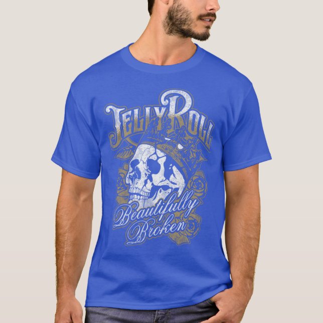 Camiseta Jelly Roll Beautifully Broken Forour 20241 retro (Anverso)