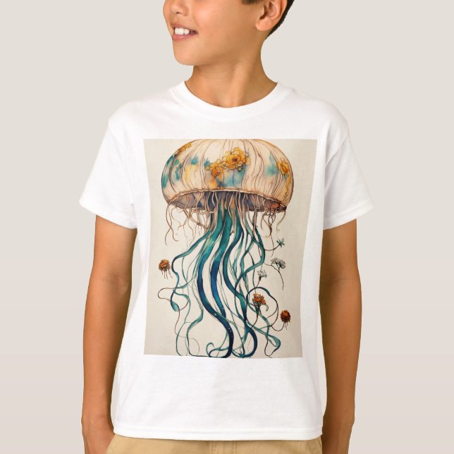 Camiseta Jellyfish encantado: Elegancia submarina mística (Anverso)