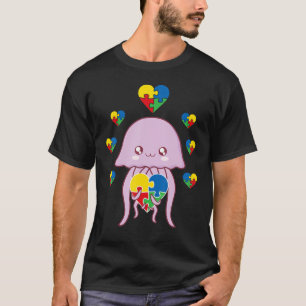 Camiseta Jellyfish Heart Puzzle Piece Autism Awareness Boys