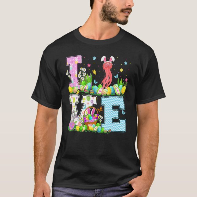 Camiseta Jellyfish Pascua Huevos Hunt Love Jellyfish Easter (Anverso)