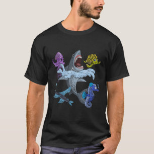 Camiseta Jellyfish Seahorse Turtle Tiburón Funny Ocean Squa
