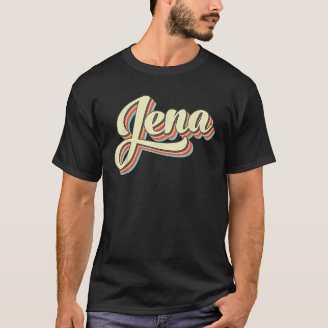 Camiseta Jena Retro Art Baseball Font Vintage (Anverso)
