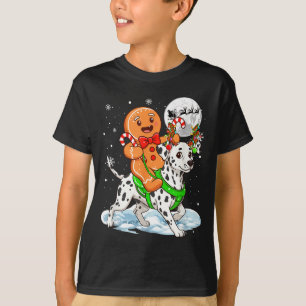 Camiseta Jengibre Cabalgando Reno Dálmata Navidad B