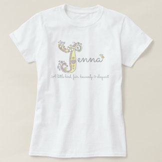 Camiseta Jenna chicas J nombre que significa árbol monogram