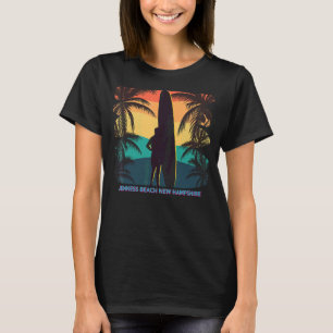 Camiseta Jenness Beach New Hampshire Palm Tree Surfboard Su
