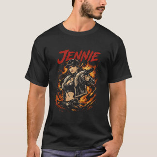 Camiseta JENNIE – Fire Attitude Comic Style Art