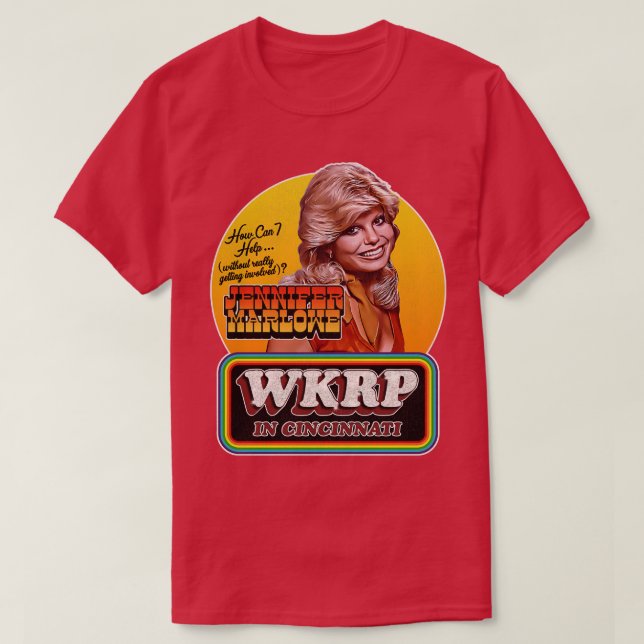 Camiseta Jennifer Marlowe Recepcionista en el WKRP en Cinci (Diseño del anverso)