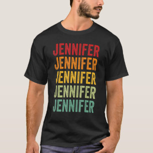 Camiseta Jennifer Rainbow Repetición De Jennifer Name Texto