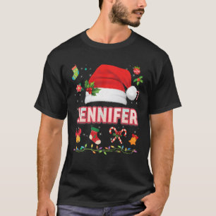 Camiseta Jennifer Santa Claus Familia Gorra Feliz Navidad X
