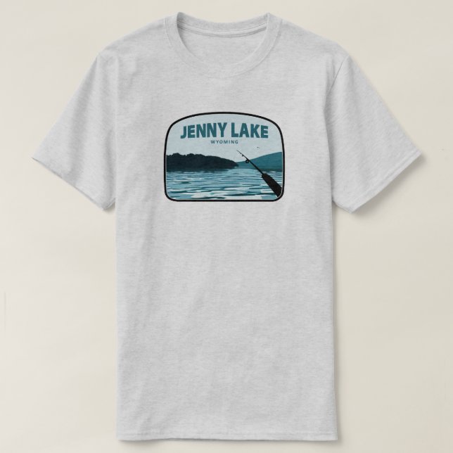 Camiseta Jenny Lake Wyoming Pshing Rod (Diseño del anverso)