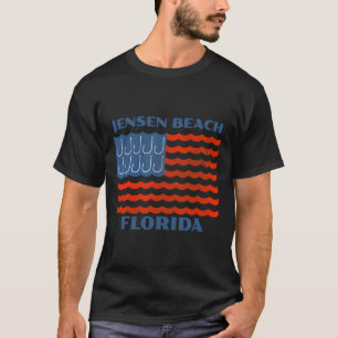 Camiseta Jensen Beach Florida Bandera Americana de Pesca Vi