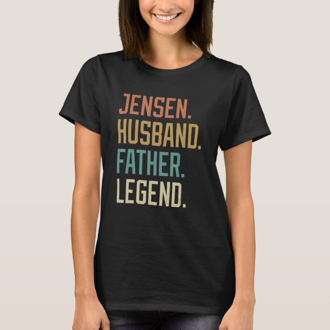 Camiseta Jensen Husband padre legendó retroceso del Día del (Anverso)