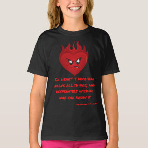 Camiseta Jeremiah 17:9 Chica de Escritura de Biblia de KJV