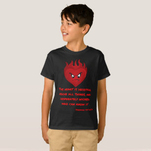 Camiseta Jeremiah 17:9 KJV Biblia Scripture Boy's
