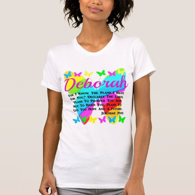 CAMISETA JEREMIAH PERSONALIZADA CON BONITA MARIPOSA 29:11 (Anverso)