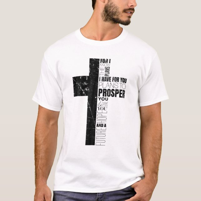 Camiseta Jeremías 29:11 Biblia cristiana Verse Gifts Cross  (Anverso)