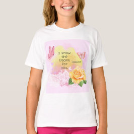 Camiseta Jeremías 29:11 Biblia Verse Mariposa Amarilla Rosa