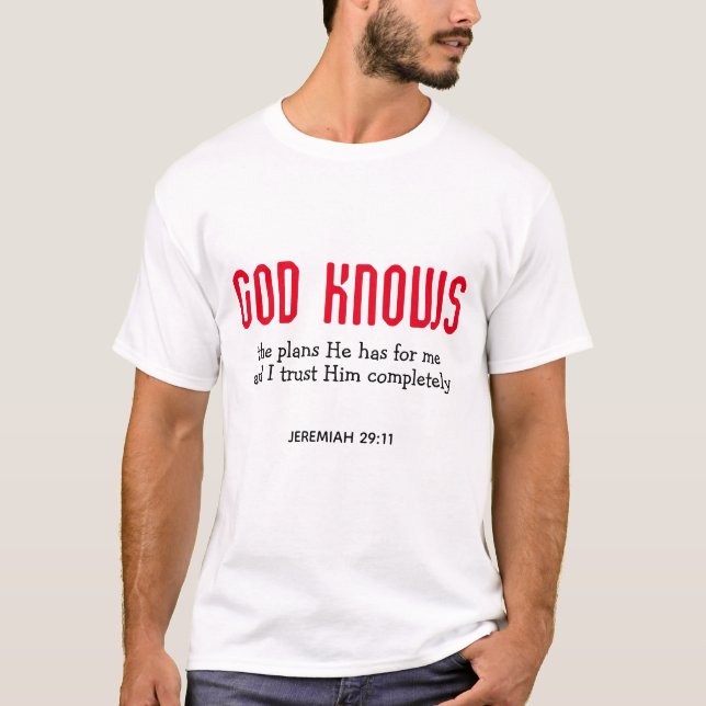Camiseta Jeremías 29:11 Escritura Inspiradora Cristiana (Anverso)