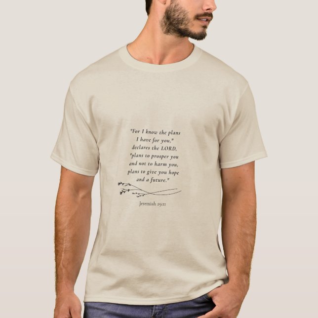 Camiseta Jeremías 29:11 Imagen de Versículo Bíblico (Anverso)