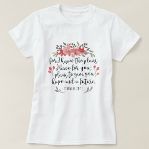 Camiseta Jeremías 29 11 - Para Conocer Los Planes - Floral