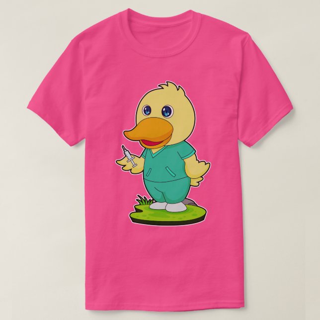 Camiseta Jeringa de enfermera de pato (Diseño del anverso)
