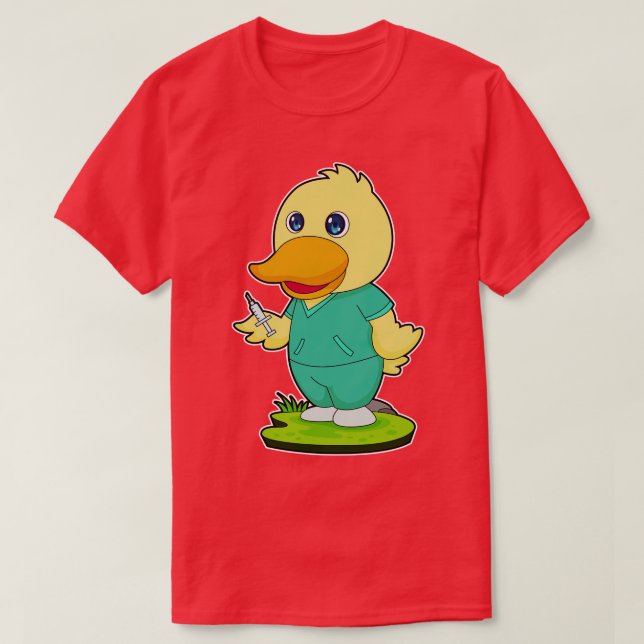 Camiseta Jeringa de enfermera de pato (Diseño del anverso)