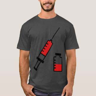 Camiseta jeringa de médico infusión medicina hospital famil