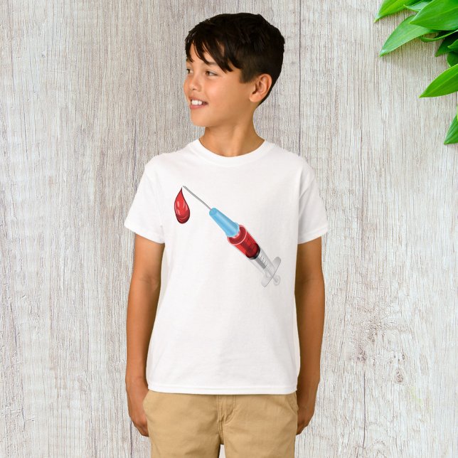 Camiseta Jeringa De Sangre Con Caída Roja (Subido por el creador)