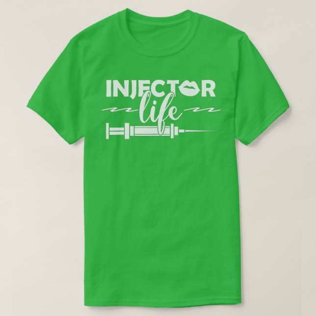 Camiseta Jeringa Duración del inyector de enfermeras estéti (Diseño del anverso)