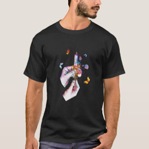 Camiseta Jeringa Floral Microscopio Herramientas Médicas Ma
