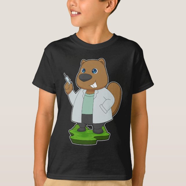 Camiseta Jeringa Médica de castores (Anverso)